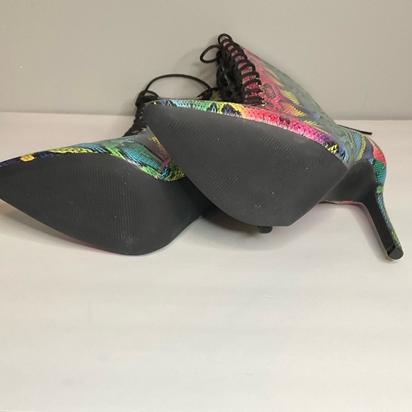 Rainbow Snakeskin Lace Up Booties (Size 9) - Picture 2 of 3